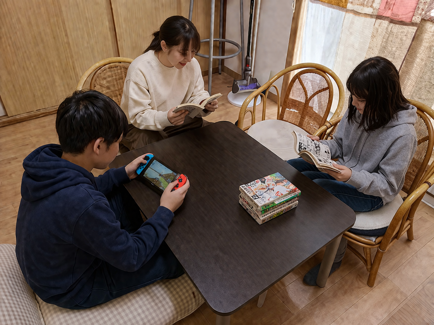 大人が自分の時間を過ごしている様子